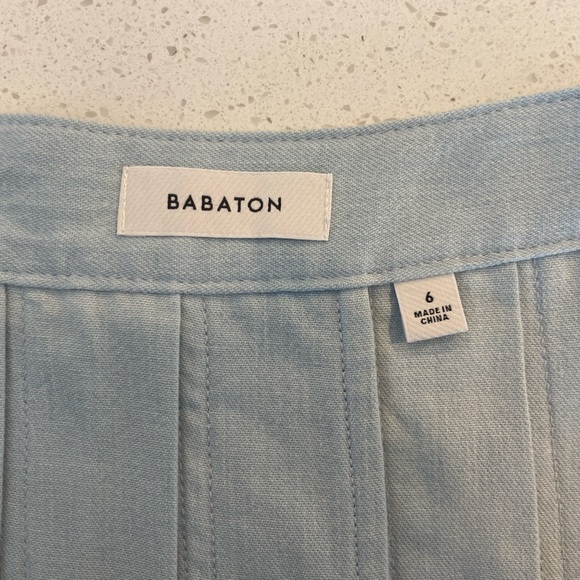 Babaton Light Blue Pleated Midi Skirt - Picture 9 of 11